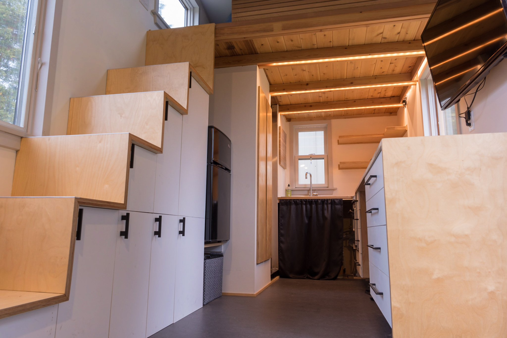 Interior — staircase and kitchen