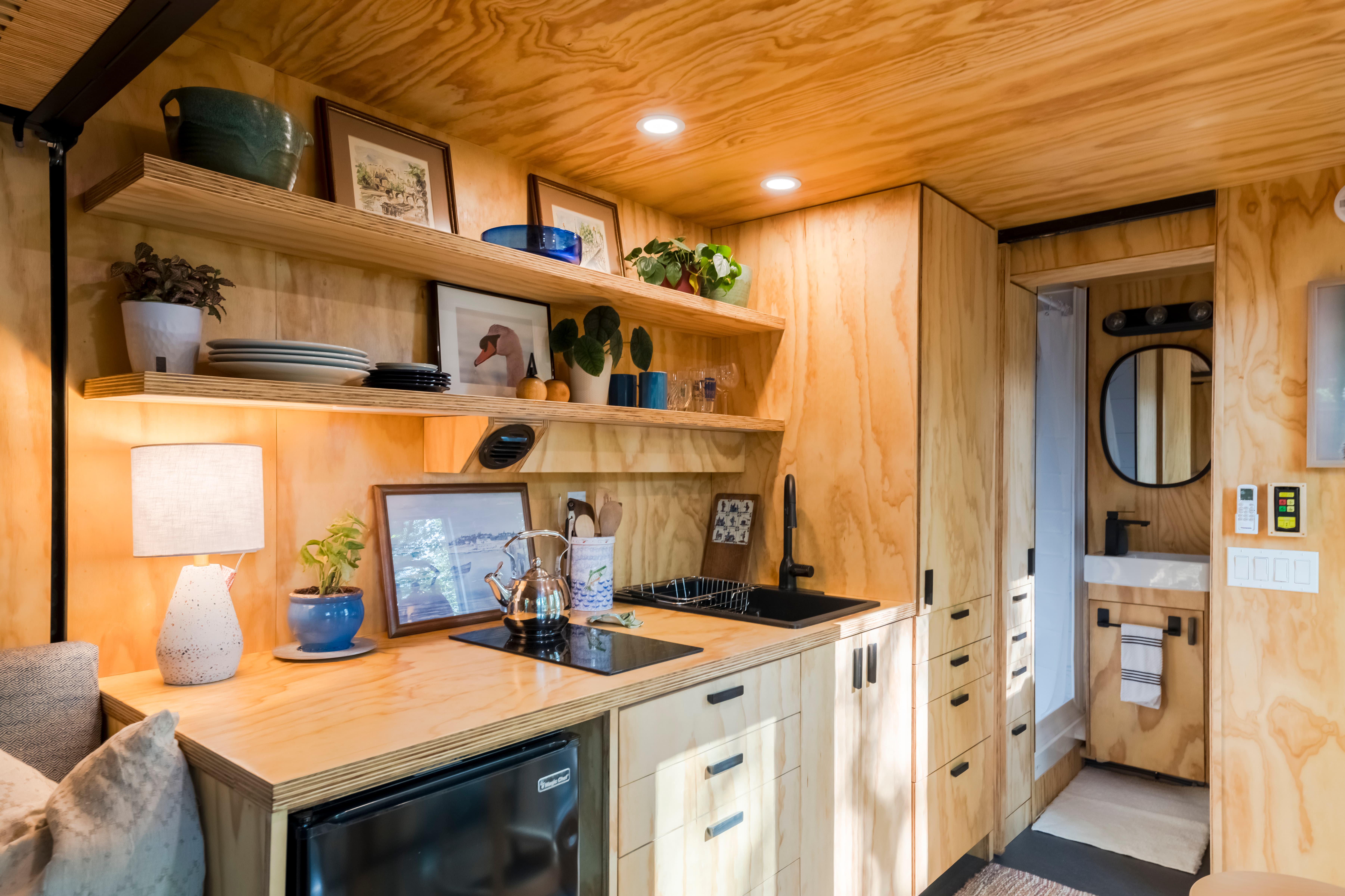 Kitchen with shelves