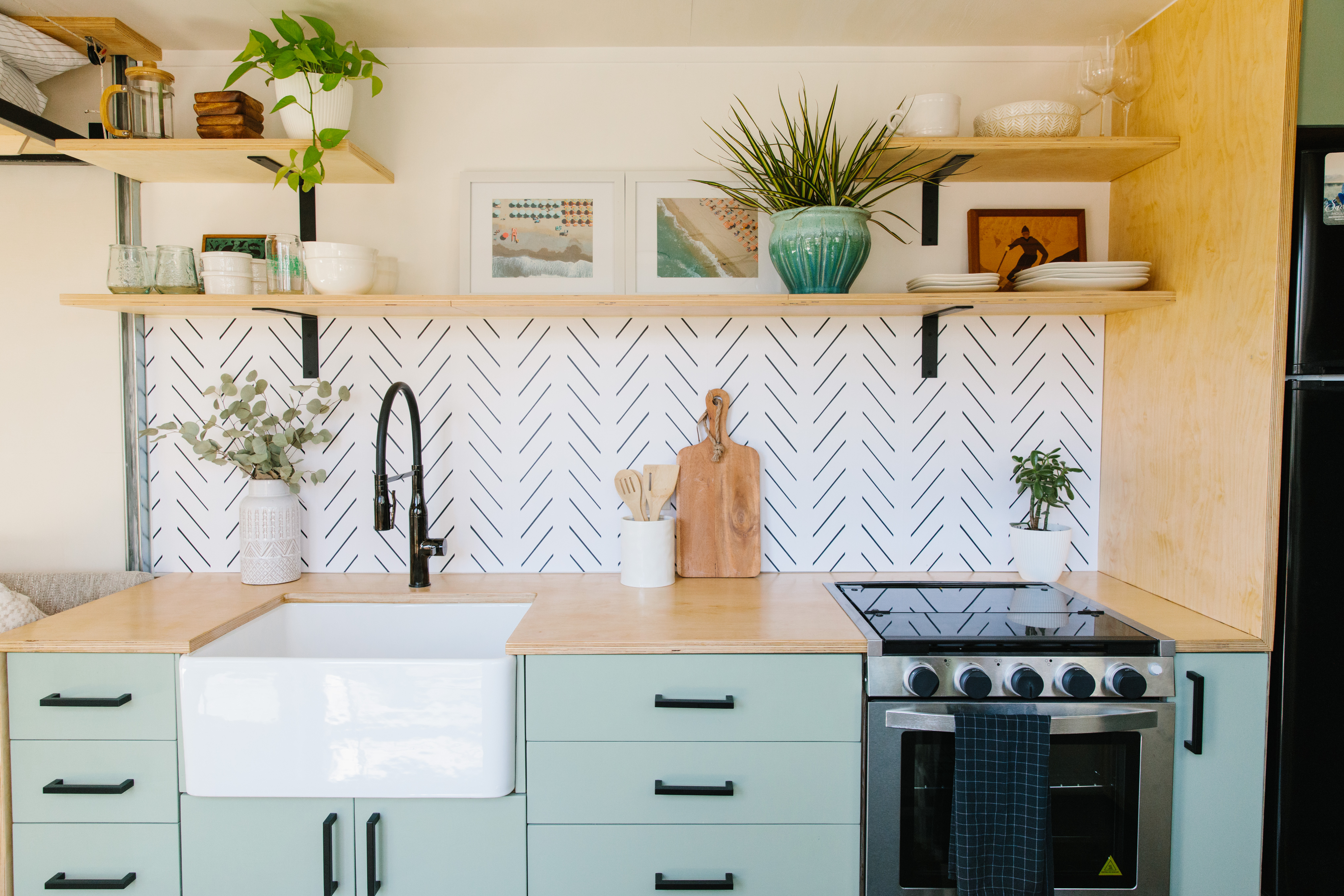 Work desk toward living area